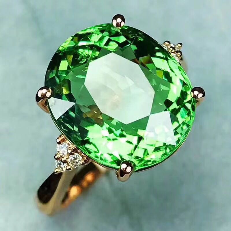 New Peridot Crystal Ring for Women