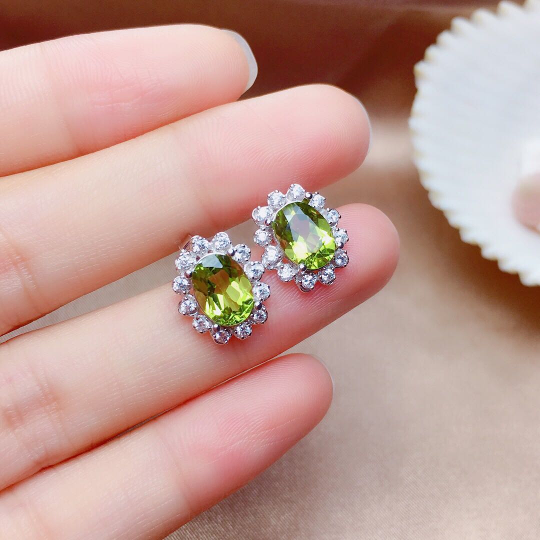 Luxury Olivine Crystal Jewelry Set
