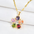 Flower Necklace & Stud Earrings Set