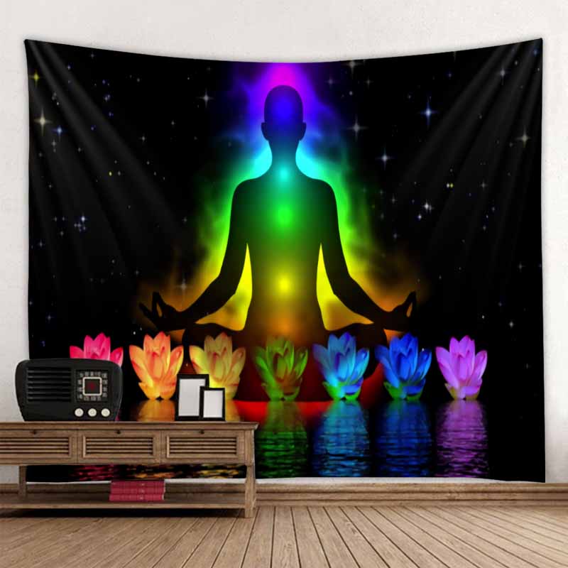 Boho Yoga Meditation Colorful Chakra Decorative Tapestry Wall Hanging