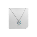 Silver Snowflake Pendant Necklace with Austrian Crystals