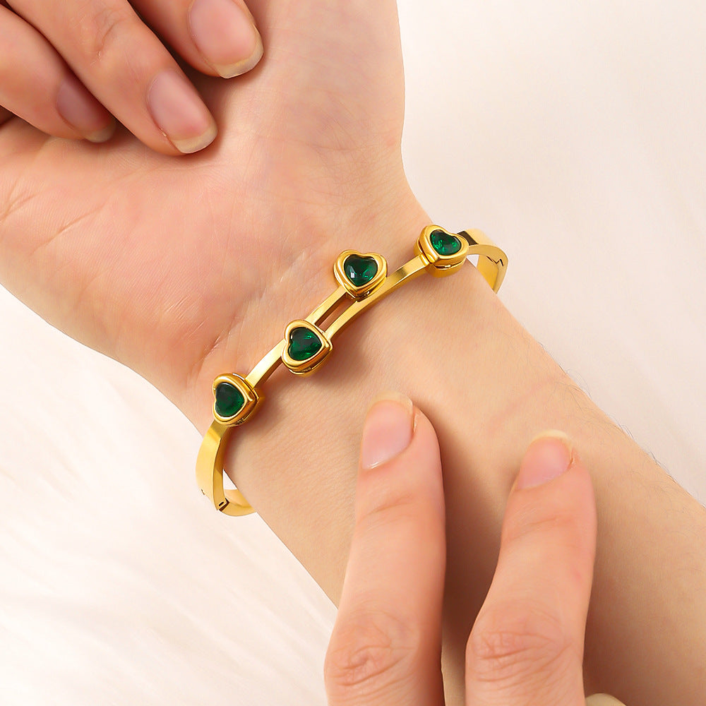 Custom Love Design Bracelet with Colorful Crystals