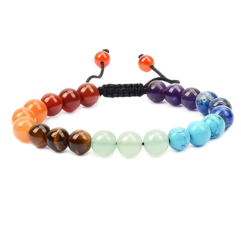Elastic crystal bead bracelet close-up