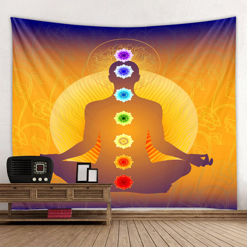 Boho Yoga Meditation Colorful Chakra Decorative Tapestry Wall Hanging