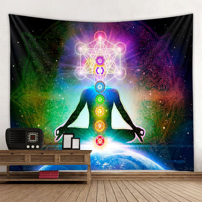colorful yoga tapestry