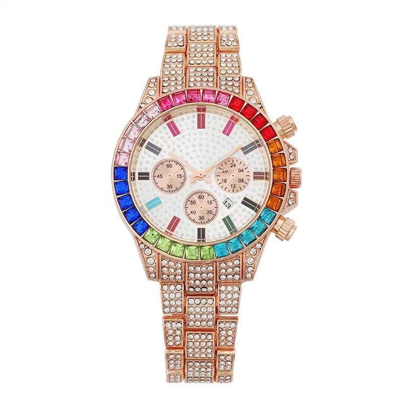 luxury colorful diamond style bracelet set for women 3 piece