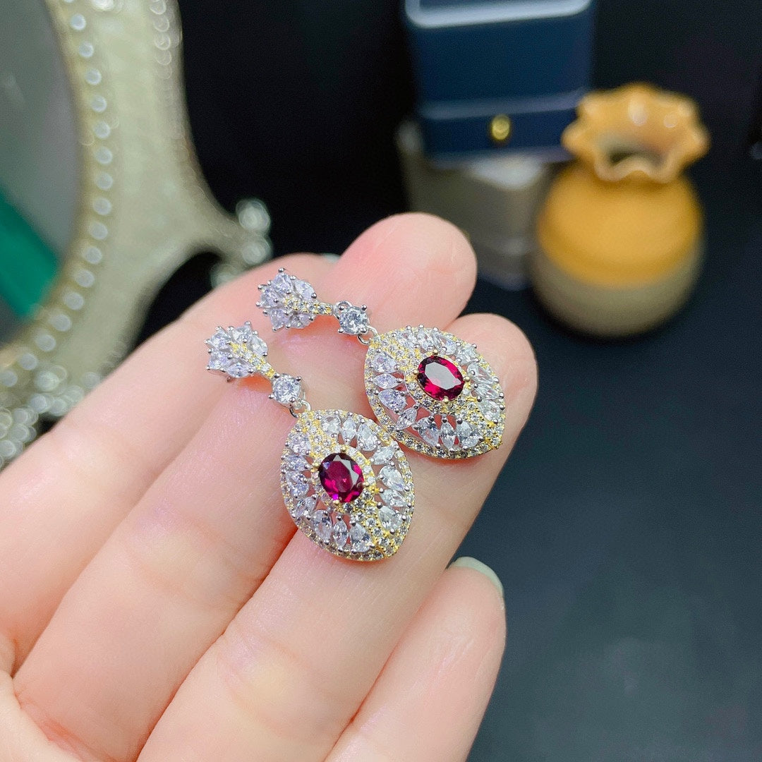 magnesia aluminum garnet earrings crystal shine jewelry