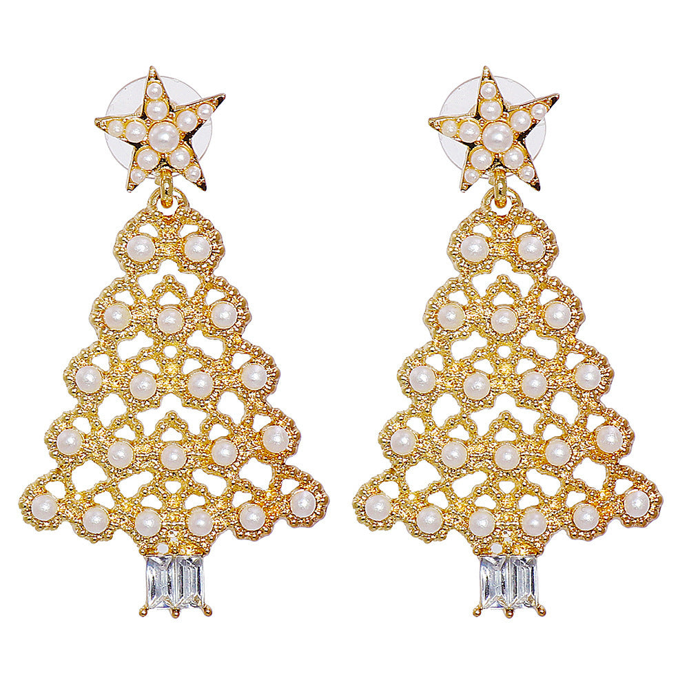 sparkling christmas tree drop earrings fashion jewelry