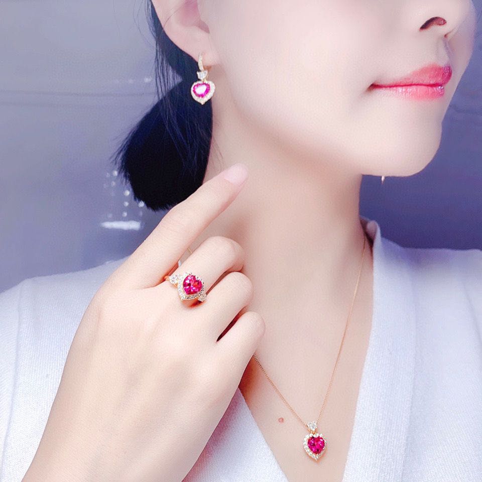 Elegant topaz gemstone necklace and earrings set