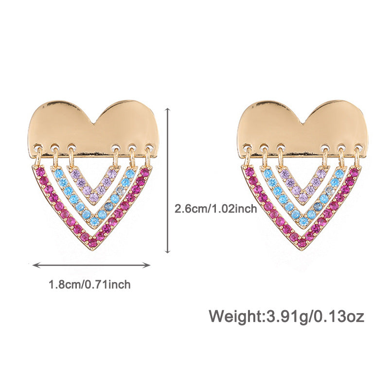 Luxury Love Colorful Crystal Necklace & Earrings Set