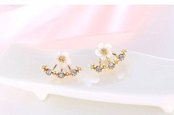 elegant floral stud earrings gift for her