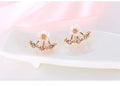 floral crystal earrings elegant stud style
