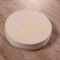 lotus design yoga floor cushion linen fabric