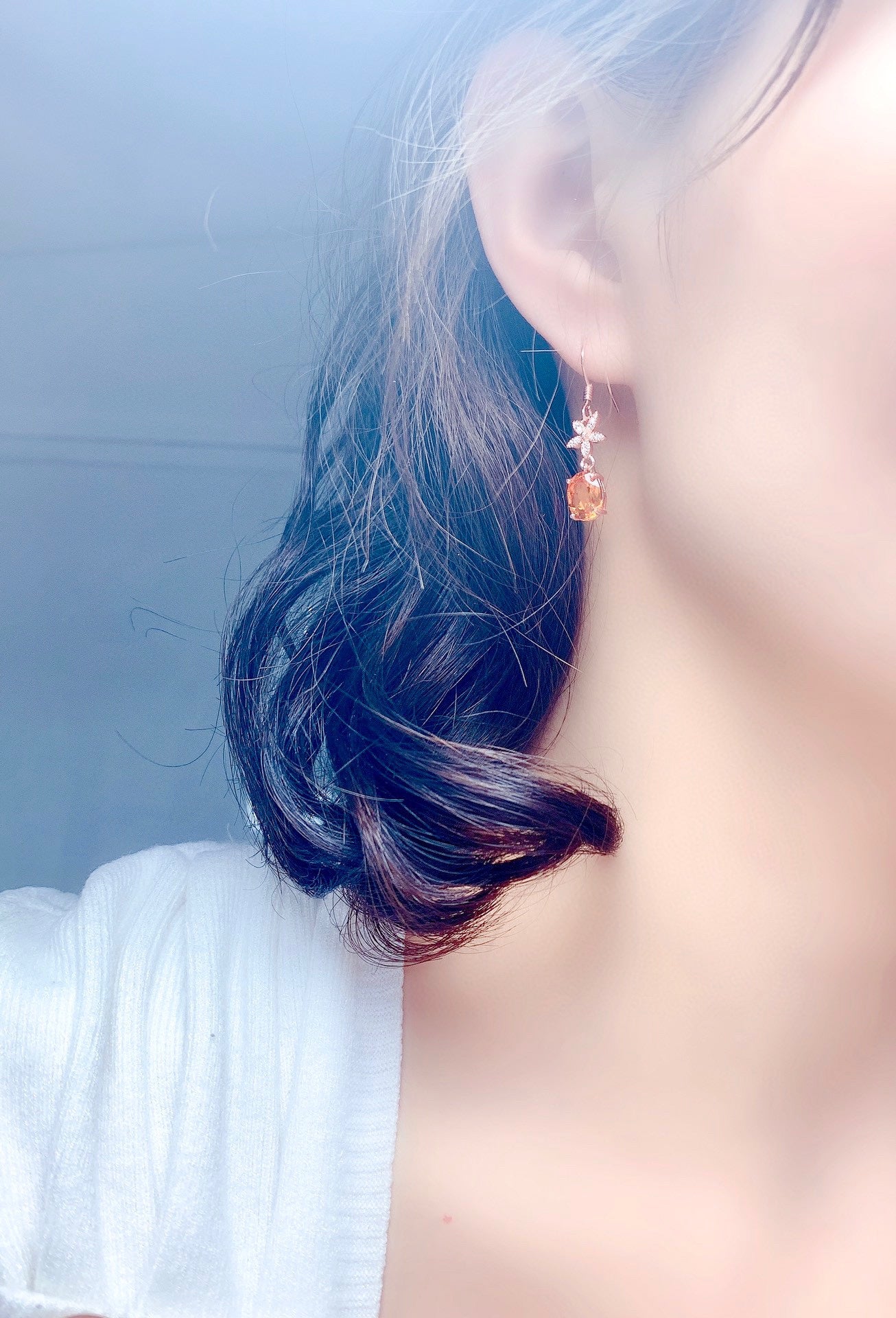 beautiful citrine gemstone earrings for daily wear women