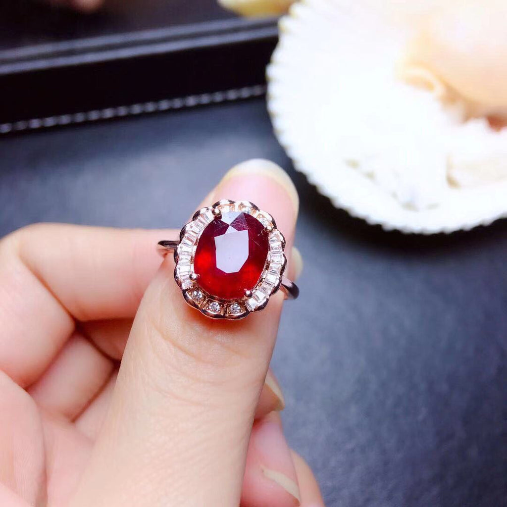 ruby crystal jewelry set women