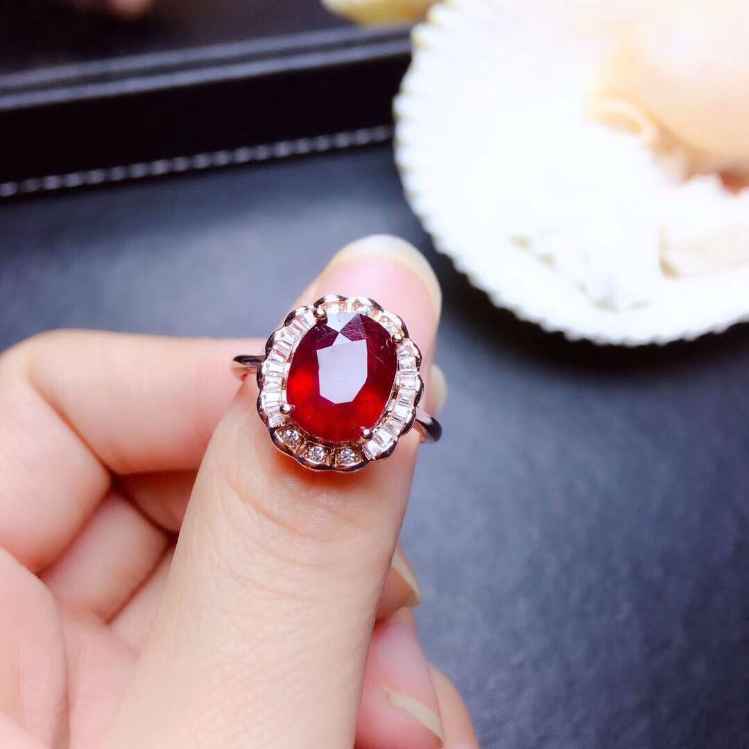 ruby crystal jewelry set women