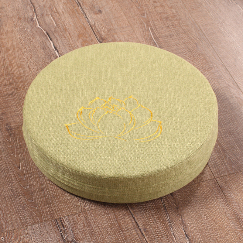 zen meditation cushion with lotus embroidery
