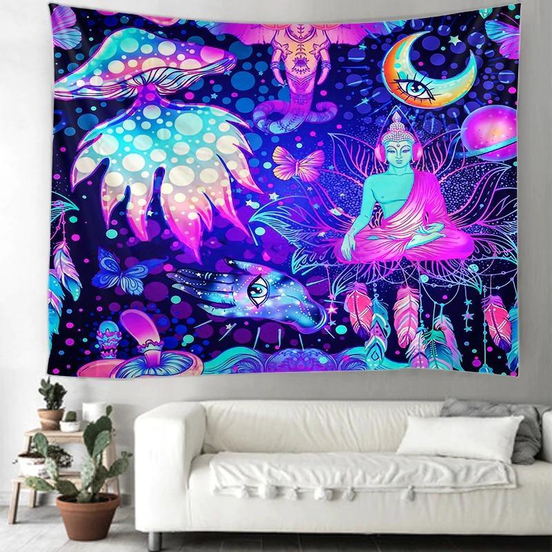 mushroom yoga room wall hanging