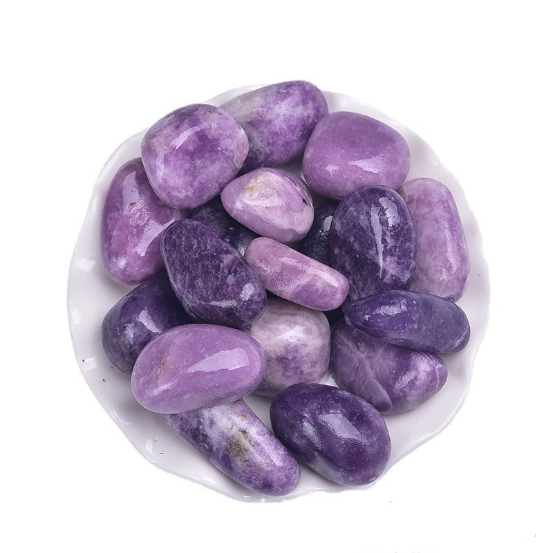 natural polished lepidolite healing crystals for stress relief