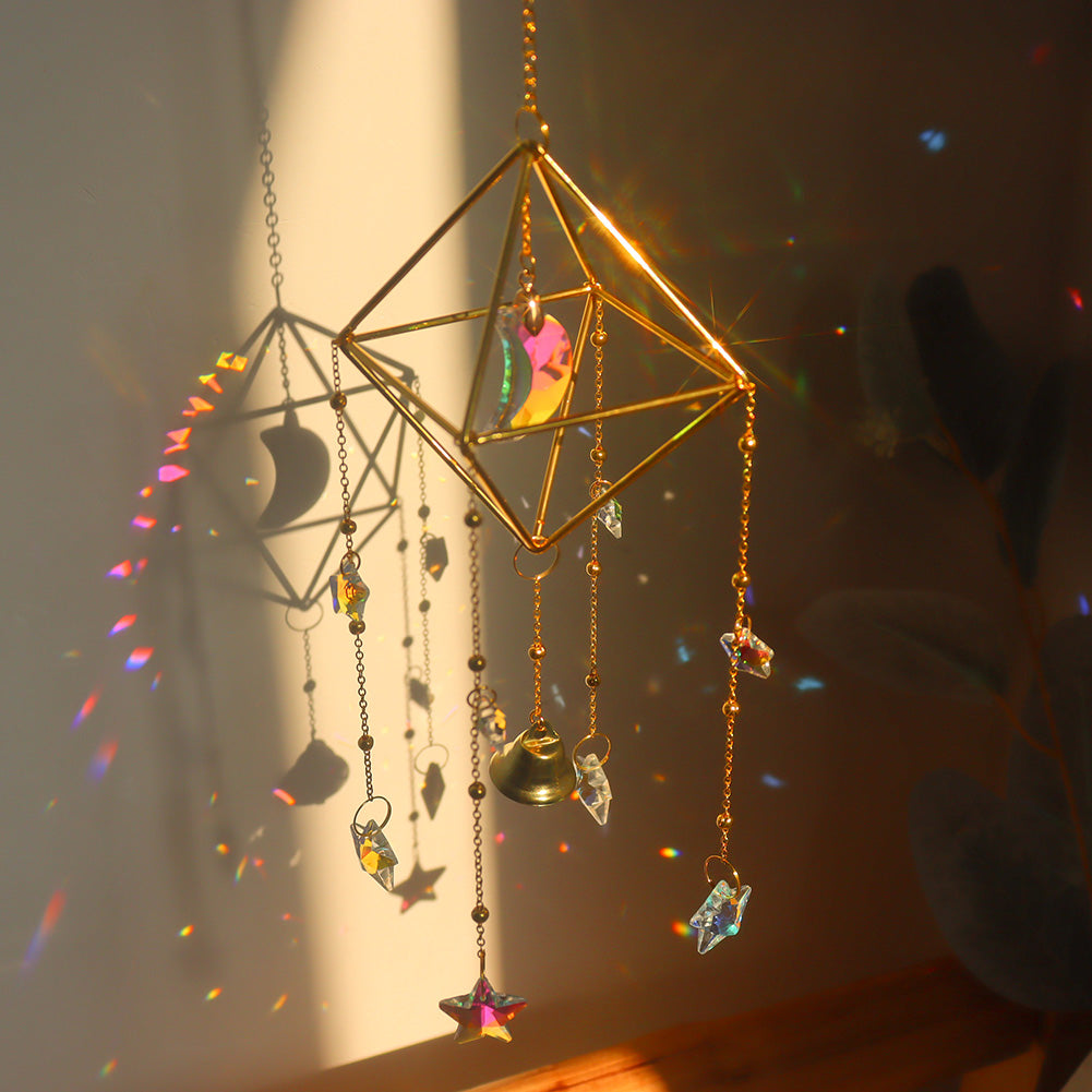 prism crystal wind chime outdoor garden decor