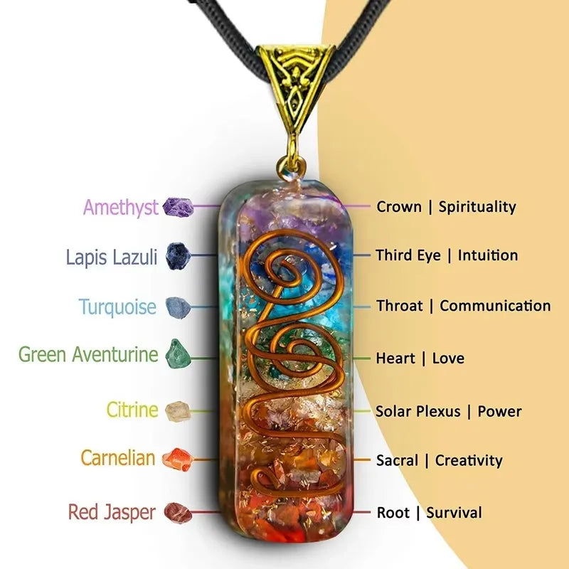 crystal pendant necklace for chakra balance