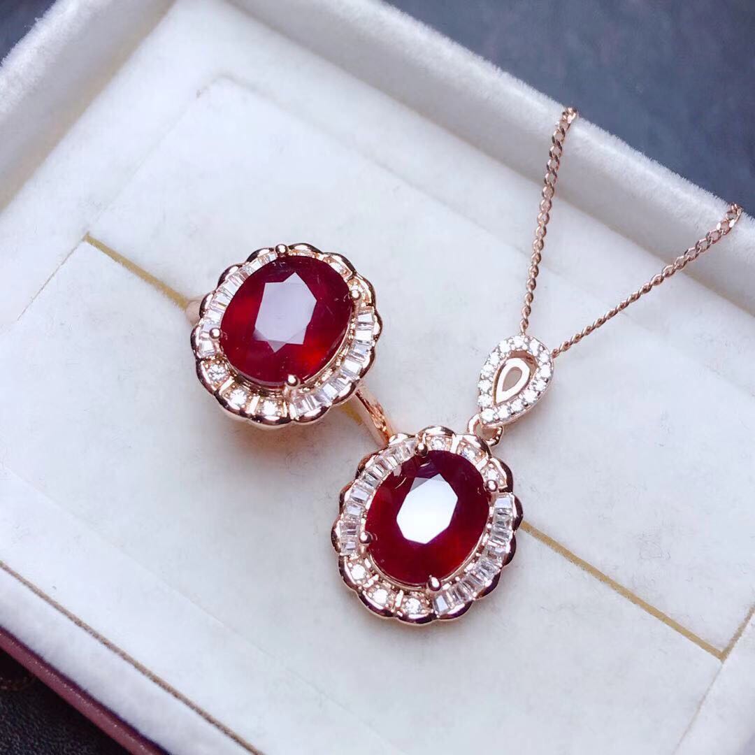 crystal ruby pendant ring