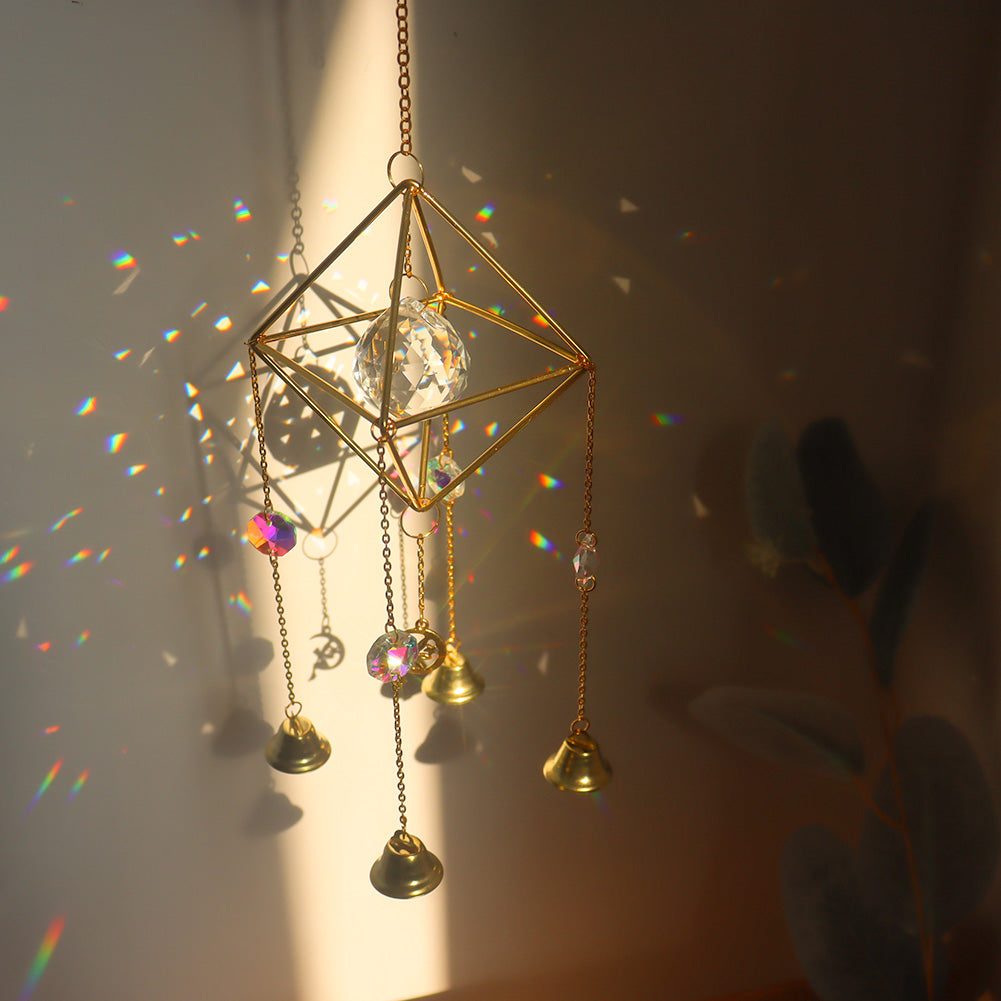 crystal wind chime prism sun catcher rainbow light decor