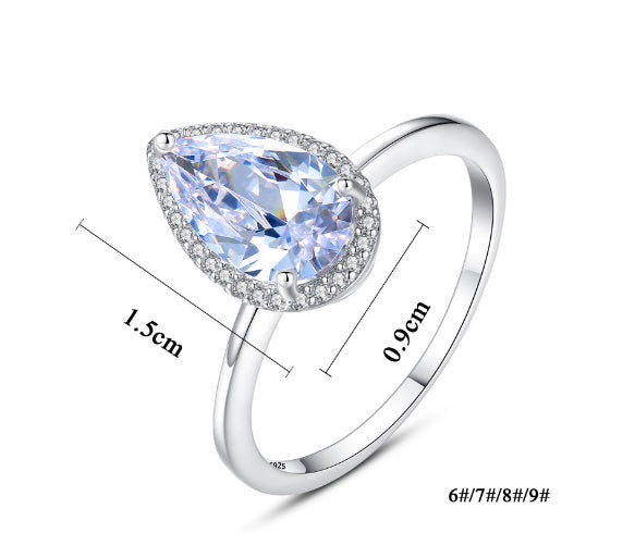 crystal silver ring