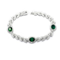 silver crystal bracelet with rose gold color elegant jewelry for women