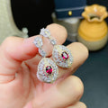 deep red garnet earrings stylish women jewelry