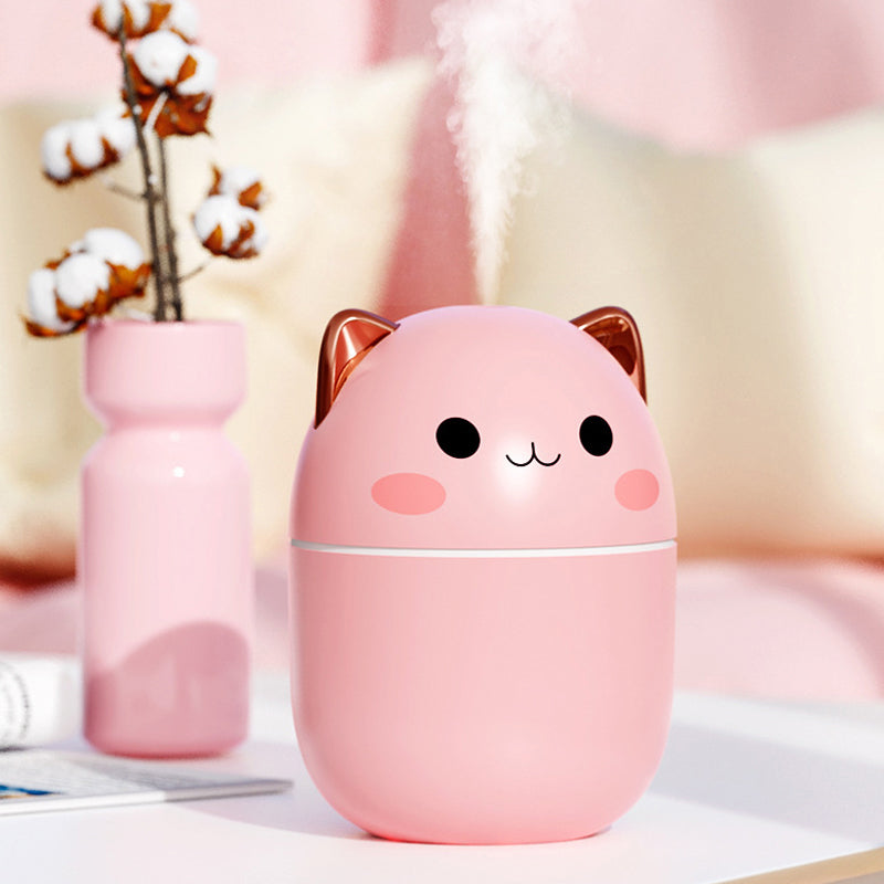 cute cat usb air humidifier with led cool mist