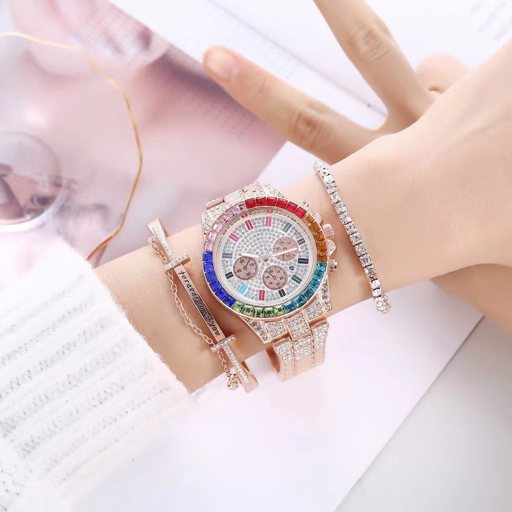 women bracelet set with colorful crystals and modern design
