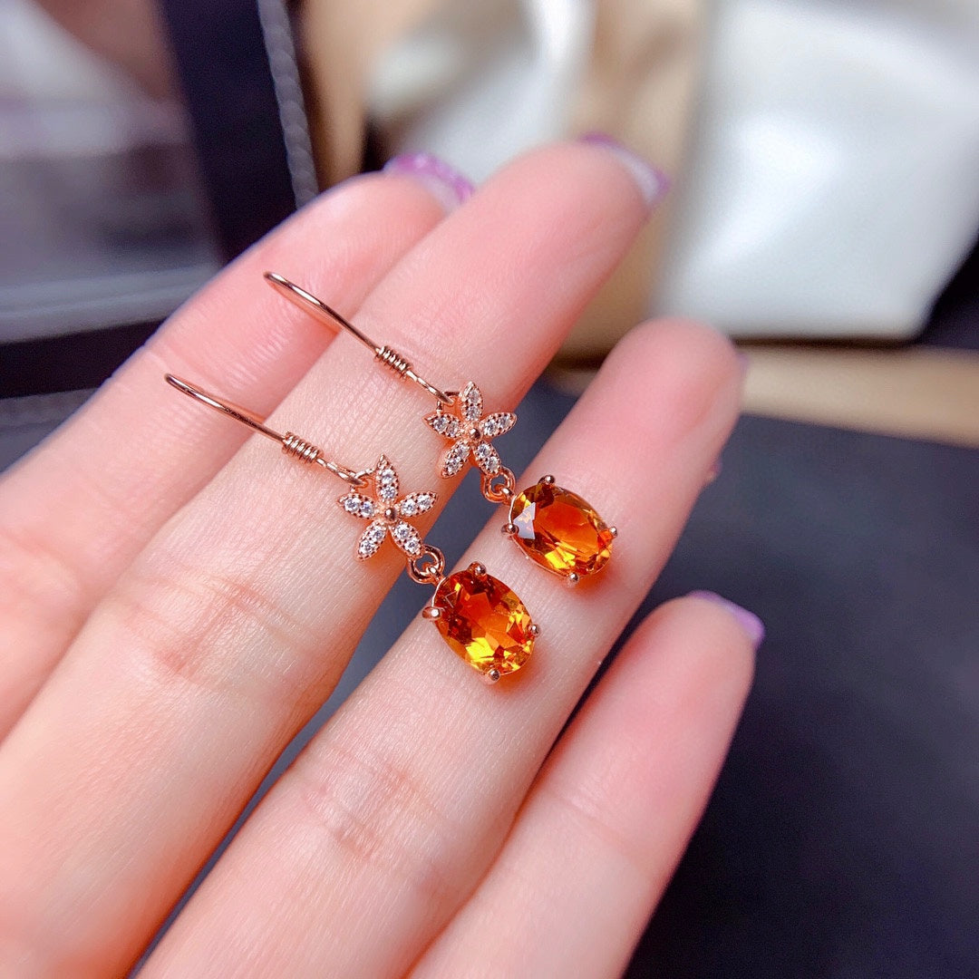 yellow gemstone citrine earrings stylish women jewelry