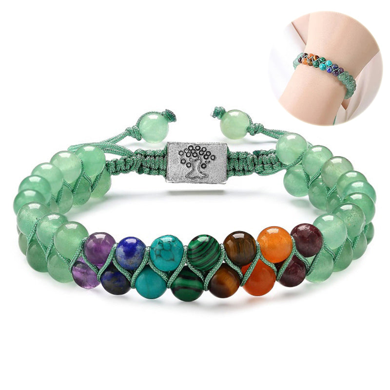 7 chakra stone bead bracelet 6mm yoga jewelry