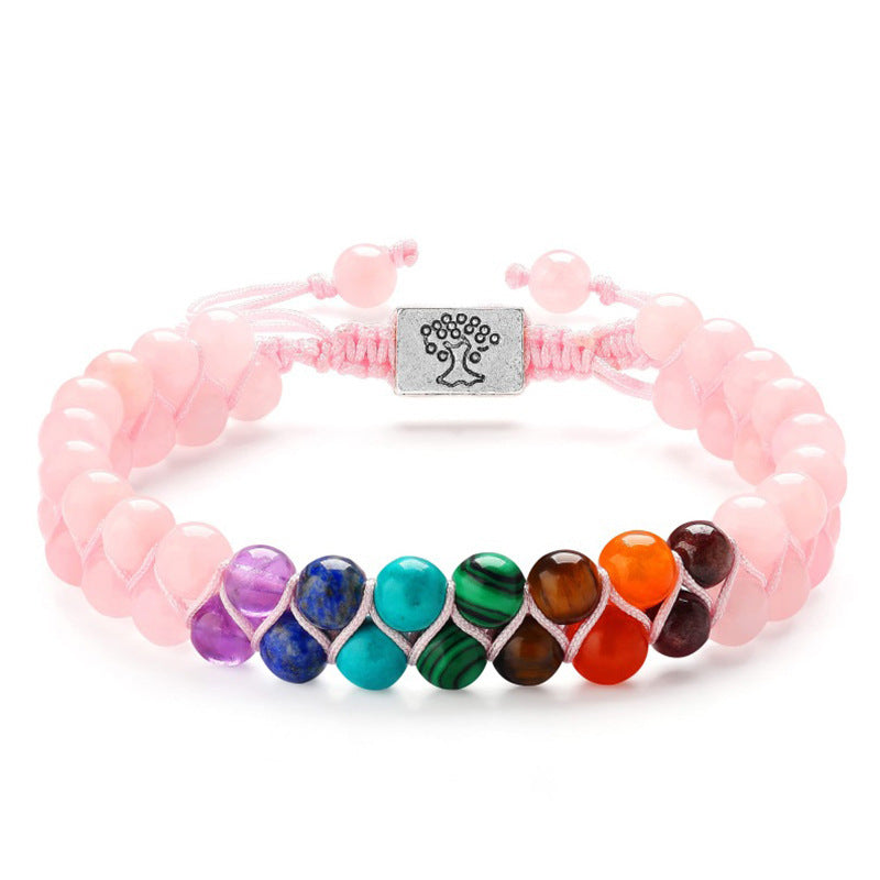 7 chakra stone bead bracelet 6mm yoga jewelry